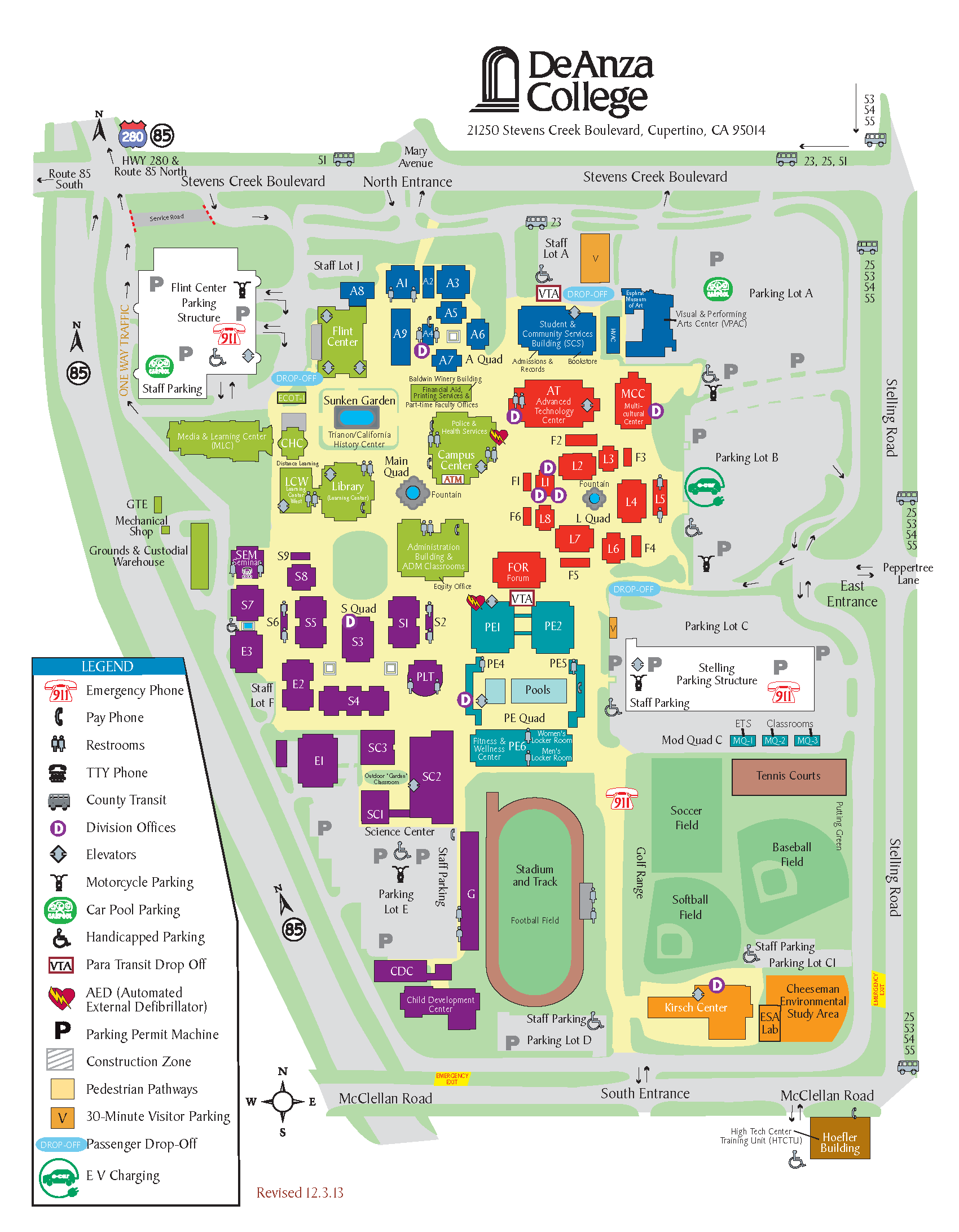 DeAnza Campus Map