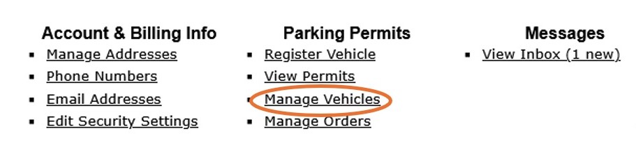 Manage Vehicles Manage Vehicles